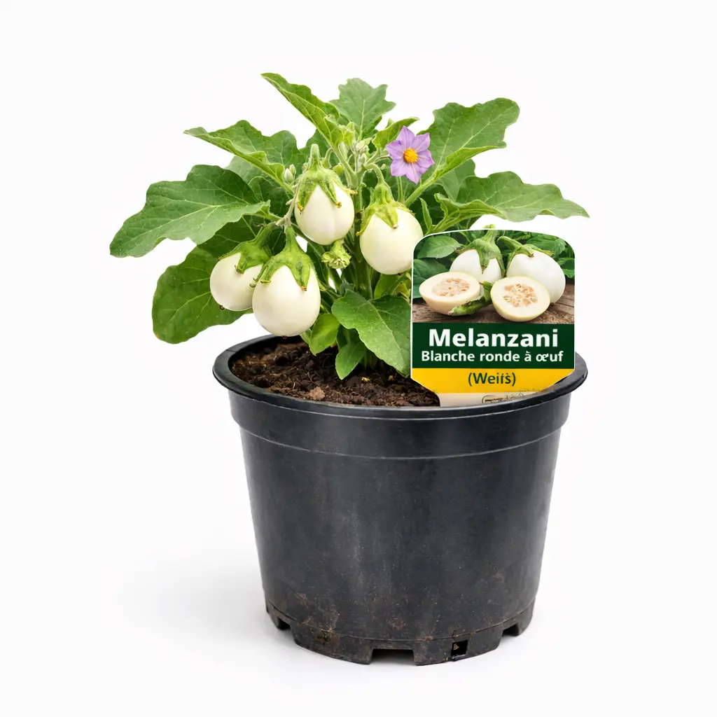 Melanzani Blanche ronde a oeuf (Weiß)